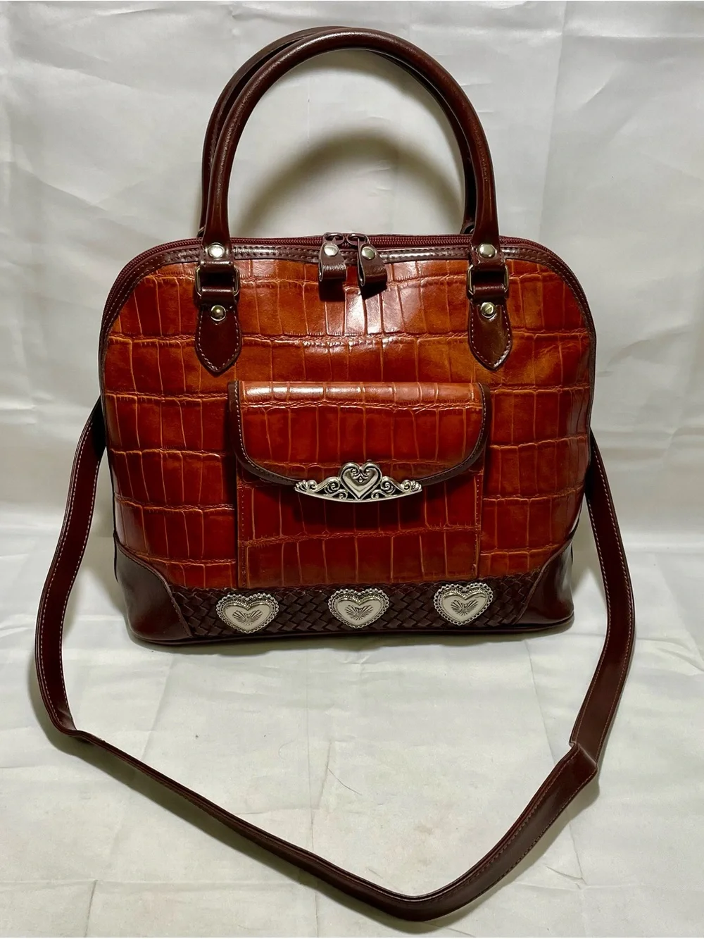 Marc Chantal (M.C.) Croc- Embossed 3 Way Bag ✨Vintage, Y2K✨